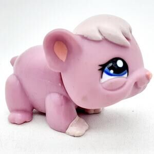 Littlest Pet Shop Pink Bear Figure Blue Eyes 2007 Hasbro LPS Toy Collectible
